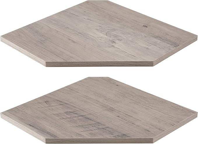 Corner Shelves 2-Pack for Bathroom & Kitchen, Space-Saving Floating Corner Wall Shelf with Easy Installation- Grey