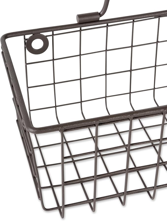 DII Farmhouse Vintage Décor, Wire Wall Basket, Small, Bronze, 2 Piece