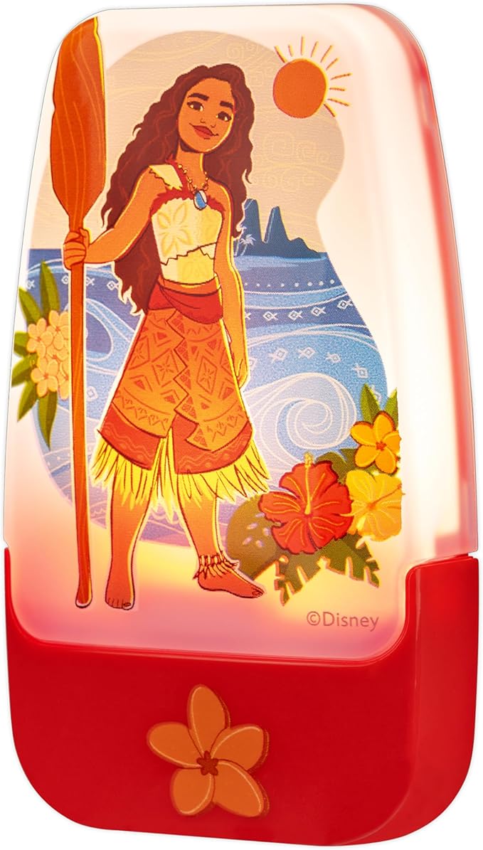 Disney Moana LED Night Lights Plug Into Wall NightLight for Kids Room Decor Ambient Lighting Girls Boys Bedroom Bathroom Light Nursery 85993