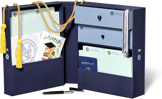 Savor | Life Essentials & Graduate Keepsake Organizer | Keep High School and College Graduation Memorabilia Organized and Safe in One Convenient Home with this Gift for Students and Grads