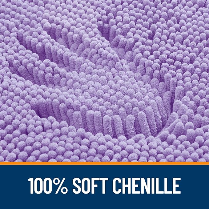 OLANLY Large Bathroom Rugs 45x27, Extra Soft Absorbent Chenille Bath Rugs, Rubber Backing Quick Dry, Machine Washable Bath Mats for Bathroom Floor, Tub and Shower, Home Decor Accessories, Lavender