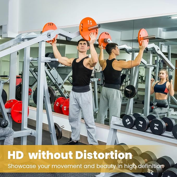 48X24 1Pack Large Home Gym Mirror, Frameless Tempered Glass Dance Wall Mounted Mirror for Home, Yoga, Dancing, Studio, Living Room
