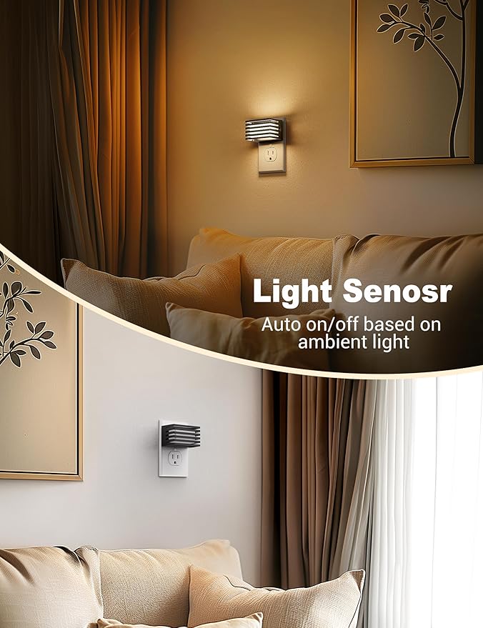 JandCase LED Night Light, [4 Pack] Night Lights Plug into Wall with Dusk to Dawn Sensor, Dimmable Plug in Night Light, Adjustable Brightness, 3000K Soft White Nightlight for Bedroom Bathroom Hallway