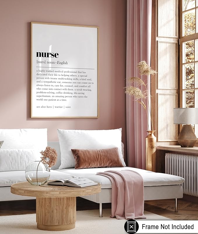 Poster Master Definition of Nurse Print - Typography Poster - Dictionary Art - Minimal Gift for Him, Her & Nurse - Decor for Hospital, Bedroom or Dorm - 8x10 UNFRAMED Wall Art
