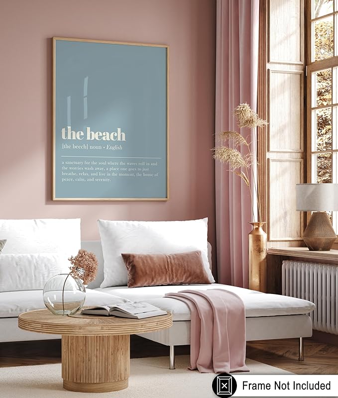Poster Master Definition of The Beach Print - Typography Poster - Dictionary Art - Gift for Men & Women - Minimal Decor for Bedroom, Living Room or Dorm - 11x14 UNFRAMED Wall Art