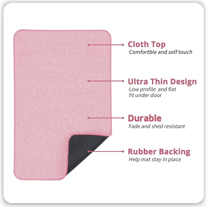 Bosap Bathroom Rugs Set 2 Pieces,Thin Bathroom Mats,Toilet Rugs,Quick Dry,Non-Slip,Machine Washable,Low Pile,Absorbent Bath Mats,Shower,Sink,Home Decor Accessories.Pink,1'5"x2'3"+1'8"x2" U Shape