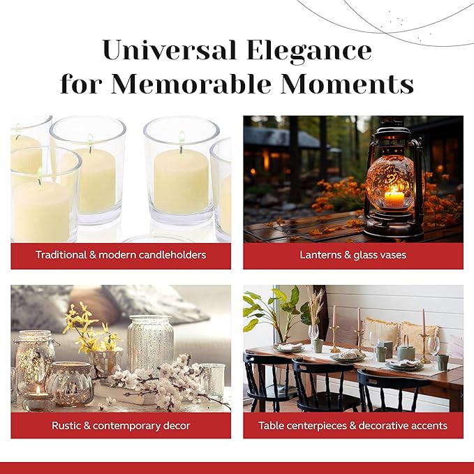 French Vanilla Scented Votive Candles, Set of 12-1.25" Wax Candles for Home, Scented 10 Hour Burn Time - Aromatherapy, Spa Ambiance, Table Centerpieces & Home Décor