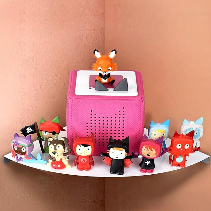 Tonies Storage Shelf for Tonies Box Organizer & Tonies Figures – Magnetic Metal Floating Shelves for 35~45 Tonies Characters ＆ Toniebox 1/2 Player, Designed for Kids' Gifts, Fan Shape