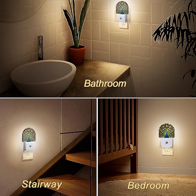 The Peacock Opens Night Light, Night Lights Plug Into Wall Home Indoor Stairway Kitchen Corridor,Boys Girls Women Men Room Gifts