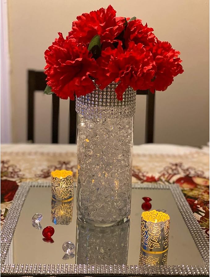 WGVI WGV Large Square Mirror Plate 12" Width, 4.2 mm Thickness, Frameless Sanded Edges, Quality Thick Candle Tray, Home Event Party Wedding Table Centerpiece Wall Decor, 1 Piece