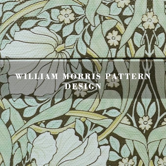 Vintage Decorative Storage Box with Handle, Retro Floral William Morris Keepsake Organizer Chest for Jewelry, Trinkets, Gift Packaging and Home Decor, 7 x 5.6 x 4.7 Inch