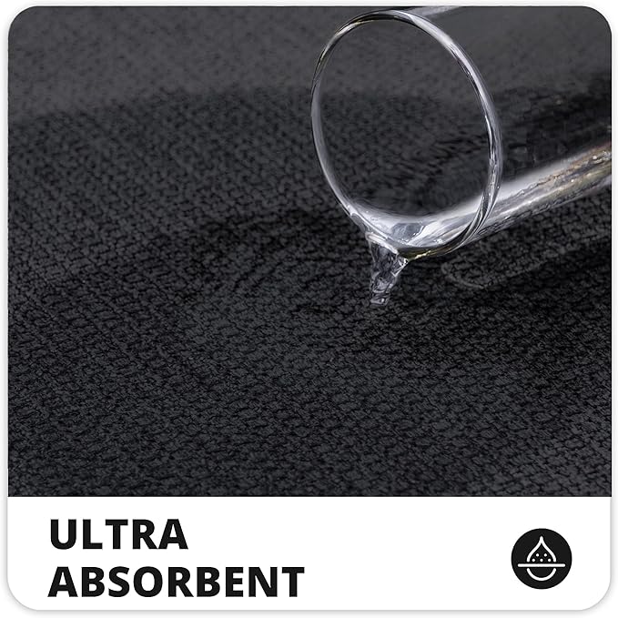 Bosap Bath Mat,Ultra Thin Bathroom Runner Rugs,Large Bath Mats for Bathroom,Quick Dry,Non-Slip,Machine Washable,Low Pile,Bath Rug,Shower Outside,Sink,Home Decor Accessories.Black,3'x6'(36x72inch)
