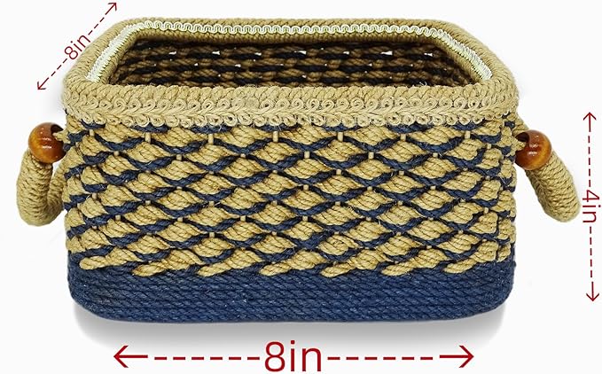 Zenpeace Wicker Small Basket, Suitable For Hand-Woven Basket with Handle，Organizing and Decorating Projects, Clothes and Various Items