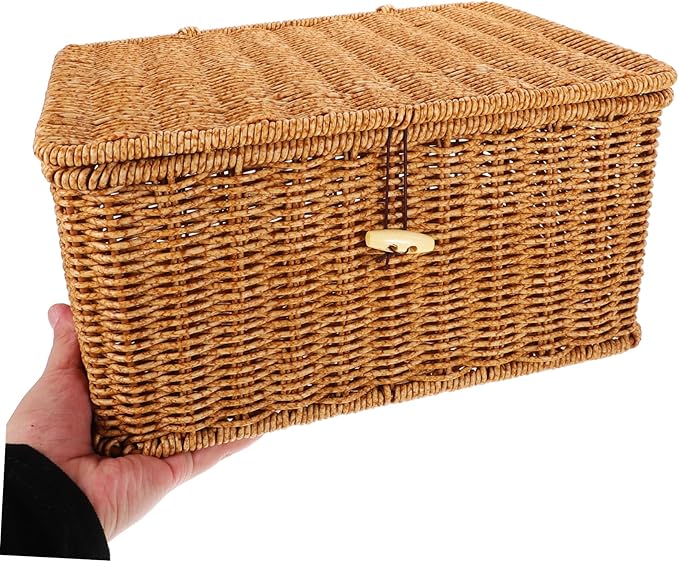 MAGICLULU Baskets for Organizing Woven Storage Bin Desktop Makeup Organizer Imitation Rattan Box