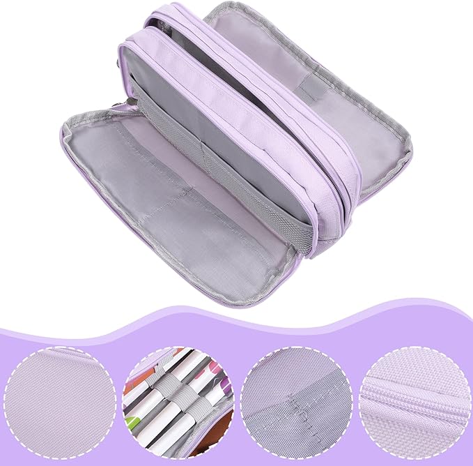 Large Capacity Storage Bag Big Zipper Pouch Box Bag Cute Stuff Aesthetic Organizer Office Home Supplies for Men Women Adults (Purple)