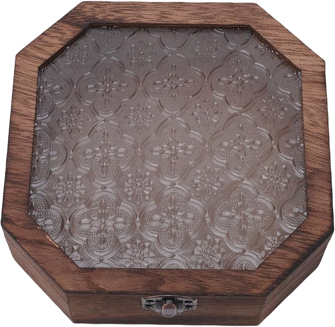 Vintage Floral Wooden Vintage Floral Wooden Jewelry Box - Small Decorative Makeup Organizer with Rustic Design - Elegant Storage for Jewelry and Cosmetics - for Any