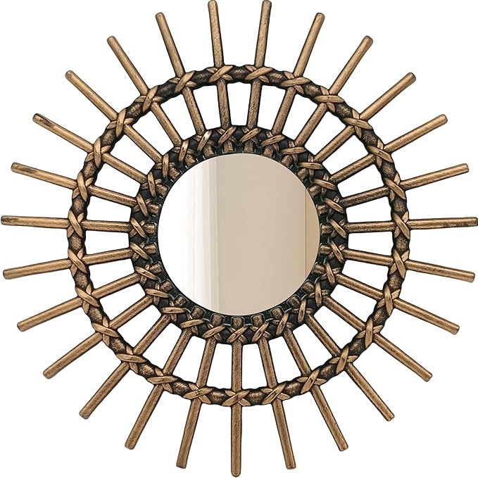 Retro Gold Mirrors for Wall Pack of 3. Round Mirrors. Decorative Mirrors.Small Wall Mirrors for Decor Home Decor.Plastic Frames.Glass Mirrors.Make Old Gold Color.NOT A Large Bathroom Vanity Mirror.
