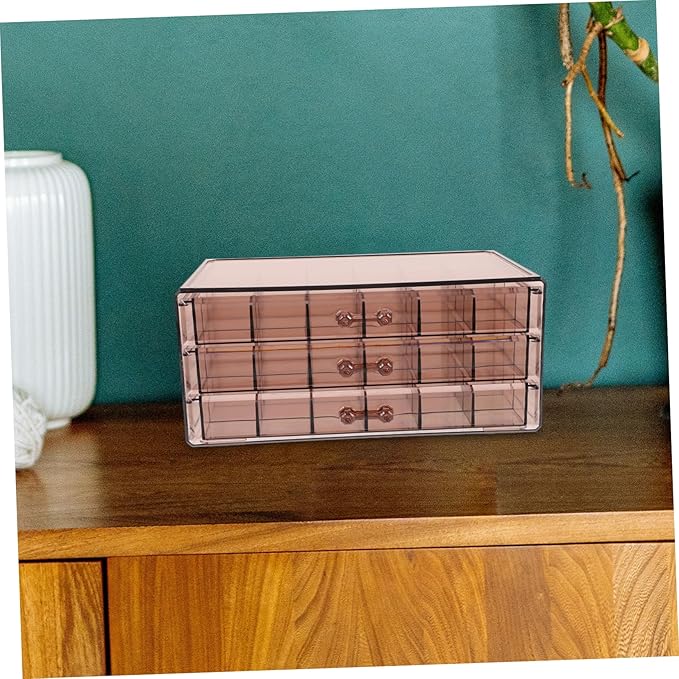 Transparent Jewelry Display Box Compartments for Earrings and Necklaces Organizer for Makeup and Jewelry Storage Design for Vanity Bathroom Countertop