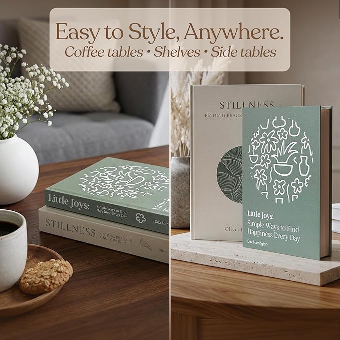 MESMOS Set of 2 Faux Decorative Books for Shelves, Living Room & Home Decors, Faux Books for Decoration, Decorative Coffee Table Book Decor, Book Decor Aesthetic, Coffee Table Box - Mindfulness Series