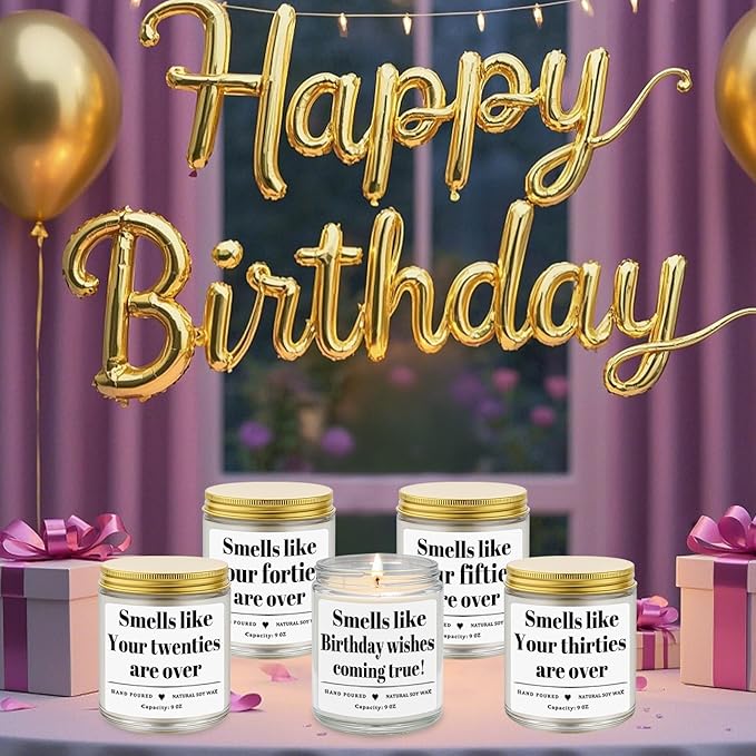 Homsolver 50th Birthday Gifts for Her Him, 9OZ Lavender Scent Birthday Candles with 50+ Hours Burn Time, Unique Handmade 50th Birthday Decorations for Women, Men, Friend, Sister, Wife, Husband