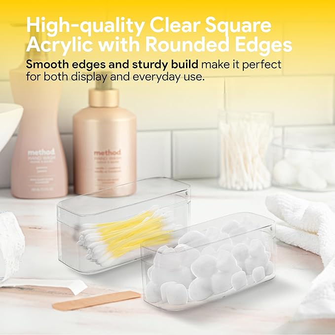 Hammont Acrylic Box - Party Favor Gift Boxes - Clear Cube with Rounded Edges for Gifts, Weddings, Treats, Candies & Accessories - Square Home Storage Boxes | 4.75”x2.25”x2.75” (8 pack)