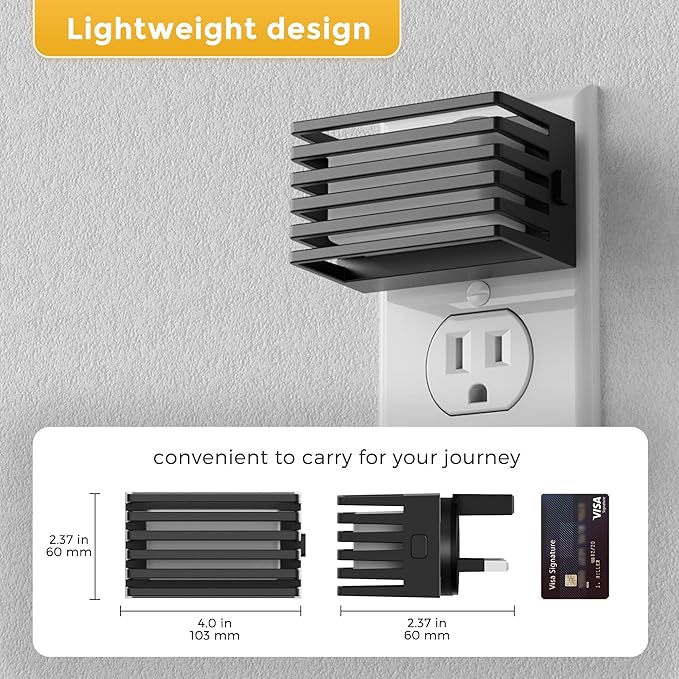 L LOHAS LED Night Lights Plug into Wall, 2 Pack Modern Night Light with Dusk to Dawn Sensor, Dimmable Plug in Night Light, Adjustable Brightness, for Bedroom Bathroom Hallway (Black)