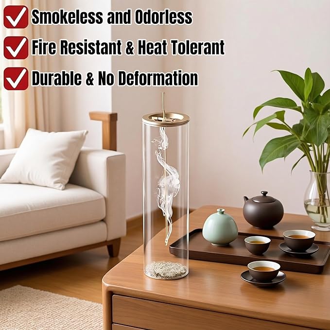 Seedlink Wooden Aromatherapy Incense Holder – Upside Down Hanging Rack with 1L Ash Catcher for Yoga Space or Home Office Décor & Meditation