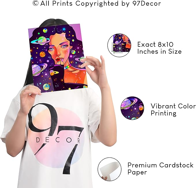 97 Decor Eclectic Home Decor Aesthetic - Eclectic Art Prints Wall Decor, Artsy Funky Posters, Girly Gallery Wall Art Set, Unique Famous Artist Paintings Colorful Pictures (Unframed)