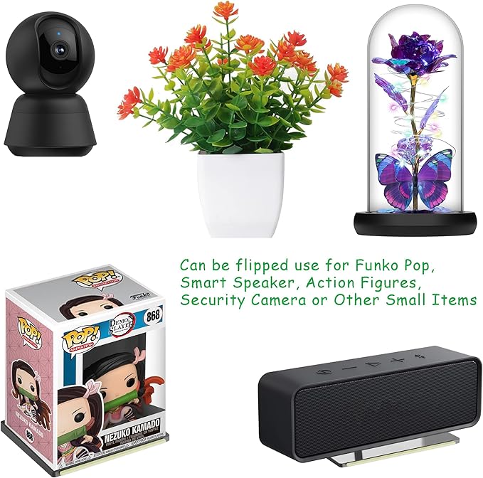 LRANFOW Wall Shelf Wall Mount Storage Organizer for Funko Pop, Smart Speaker, Action Figures, Security Camera or Other Small Items (12 Pack Black)