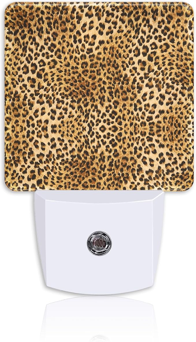 Plug Night Light,Leopard Skin Night Light Lamp Auto Sensor Energy Efficient Dusk to Dawn Lights for Girls Boys Women Room Decor,Hallway,Kitchen,Bathroom,Nursery,Stairs