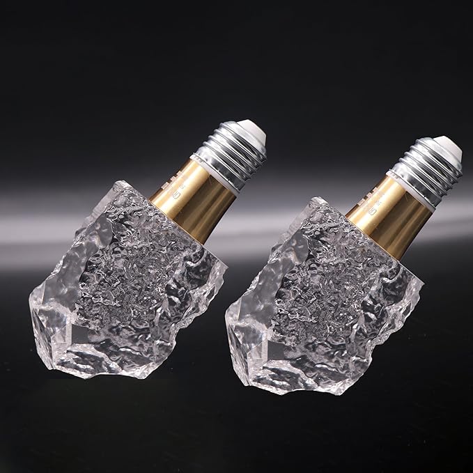 Crystal Decorative LED Light Bulbs 5 Watt(Equivalent 40w),Fancy Unique Pretty Light Bulb E26 Base,Three Color Variable Lightbulbs for Staircase,Bars, Ambience (FP-52, 2PCS)
