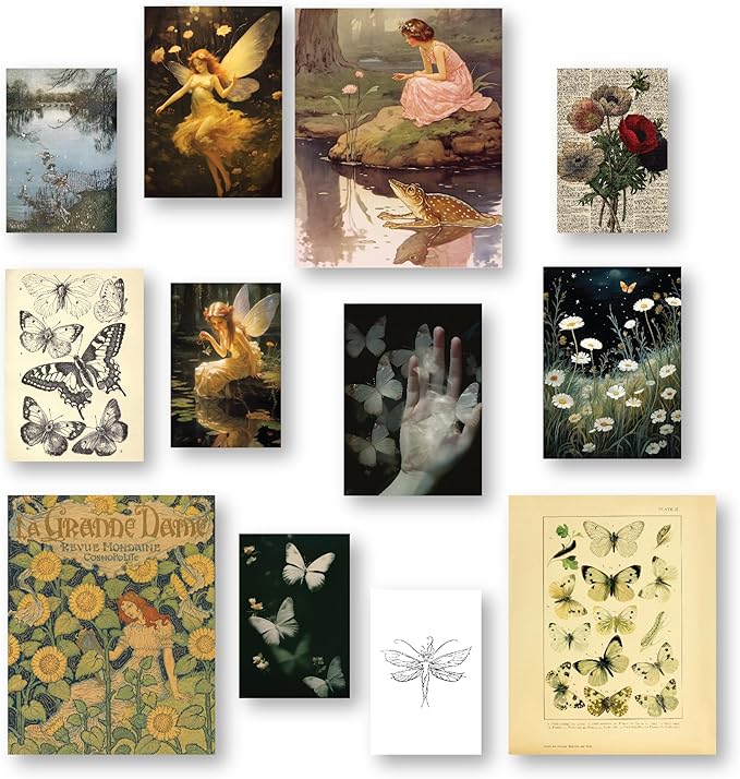97 Fairy Room Aesthetic Pictures - Vintage Fairycore Wall Art Print, Cottagecore Decor, Cozy Goblincore Poster for Home Bedroom Decoration (8x10 Unframed)