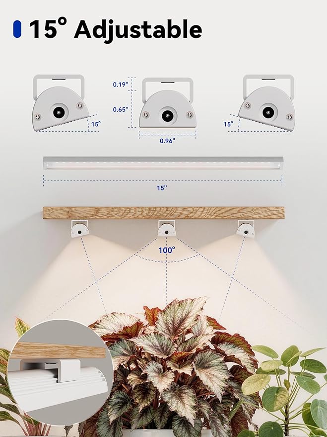 GLOWRIUM Smart Grow Lights for Indoor Plants with APP, Full Spectrum Grow Lights for Seed Starting, G6 Plant Light Strip with auto Timer, 3 Angle dimming Levels for Plant Shelf, 6-Pack (White, 48W)