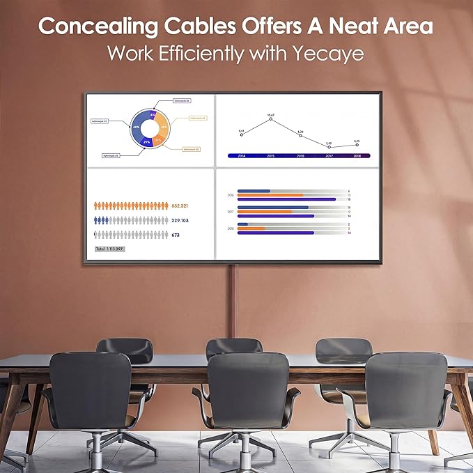 Yecaye TV Cord Hider, 125in Cord Cover, Large Cable Hider, Wire Covers for 4 Cords, Cable Raceway Wire Hider, Wire Hiders for TV on Wall, Cable Cover Cord Concealer, W1.18in H0.6in, Cherry