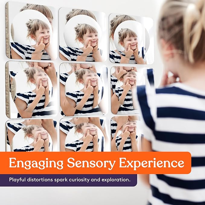 Special Supplies Sensory Bubble Wall Mirror - Interactive Acrylic Mirrors for Wall Decoration and Sensory Toys for Kids Classroom or Home -Sensory Room Decor -Visual, Tactile Stimulation (9 Pk)