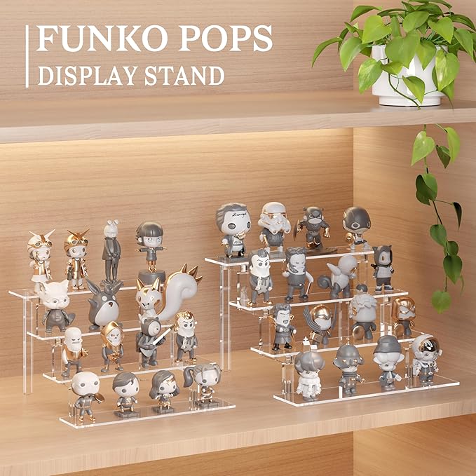 Acrylic Stand Riser Display, 12” Perfume Display Shelf, 4 Tier Display Stand for Makeup Perfume Cupcake Organizer, Clear Acrylic Shelf Cologne Organizer Stand for Wedding Party Decoration (2 Pack)