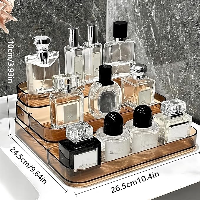 Perfume Stand Organizer - 3 Tier Fragrance Storage Shelf - Figure Lotion Skincare Display Stand Shelves, Spice Vitamins Medicine Bottles Holder, Dessert Table Sturdy Rack for Kitchen Bathroom Countertop Cabinet Vanity Makeup Cosmetics Skincare