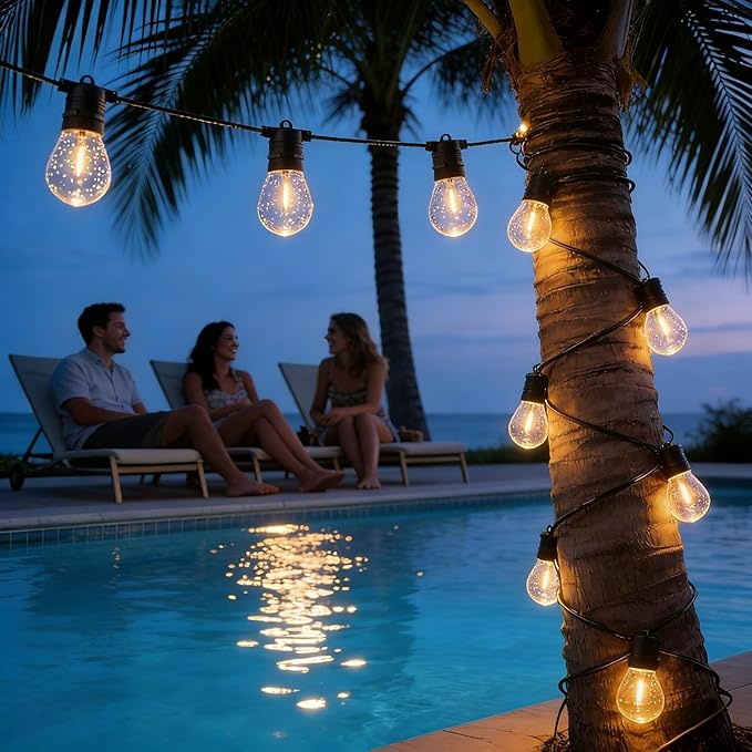 Jslinter 24-Pack LED 1W String Light Bulbs, S14 Plastic Shatterproof Edison Vintage Style Replacement 1 Watt Outdoor 2200K, Waterproof, Warm White Equivalent to 11w, e26 Base