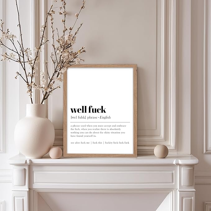 Poster Master Definition Print - Typography Poster - Dictionary Art - Minimal Gift for Men & Women - Funny Wall Decor for Dorm, Bedroom or Living Room - 11x14 Beige Framed