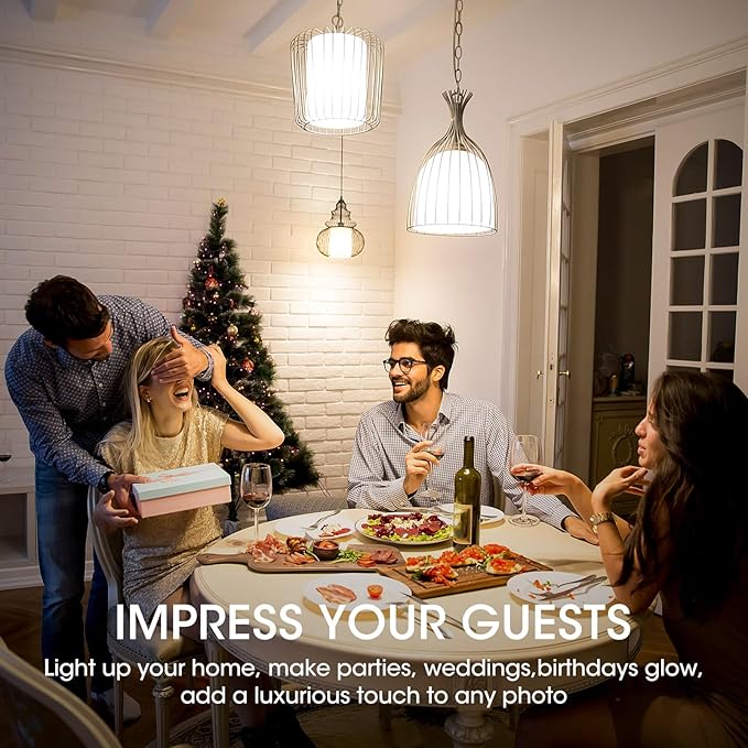 Gozelux LED Edison Light Bulbs, 12Pcs Vintage 6 Watt, Equivalent 60W Incandescent Light Bulbs, E26 Medium Base Dimmable Decorative Antique Filament Light Bulbs with 90+ CRI, Cool White 4000K