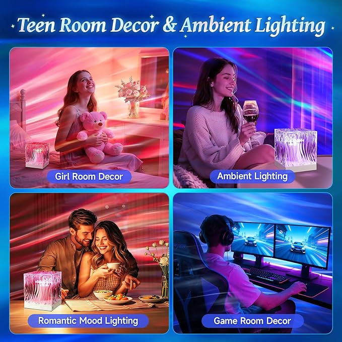 Northern Lights Projector White Noise Sound Machine for Sleep, 18-Color 15 White Noise Machine for Sleeping, Bluetooth Aurora Light Projector for Bedroom Aurora Projector,Shower Light Ambient Lighting
