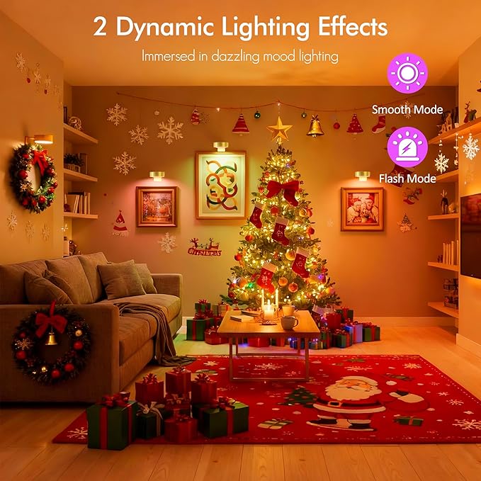 3-Pack Picture Lights for Wall, 13 RGB Color Changing Led Art Display Light with Rechargeable Battery Operated, Magnetic Painting Light with Remote Control, Wireless Home Wall Decorative Lighting