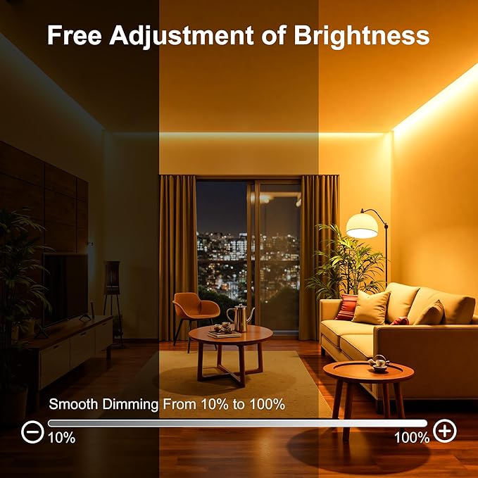COB LED Strip Lights, 16.4Ft Dimmable White(2700K-6500K) LED Lights for Bedroom with RF Remote, 24V Ultra Bright 2800 LEDs High Density Under Cabinet Lighting for DIY TV LED Backlight Mirror Kitchen