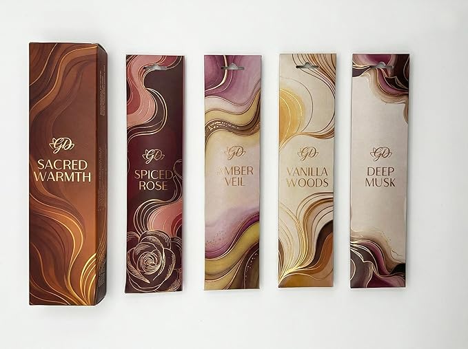 Premium Guruji Divinity Sacred Warmth Incense Sticks Gift Set | Hand-Rolled Masala Incense for Meditation, Yoga & Home Fragrance