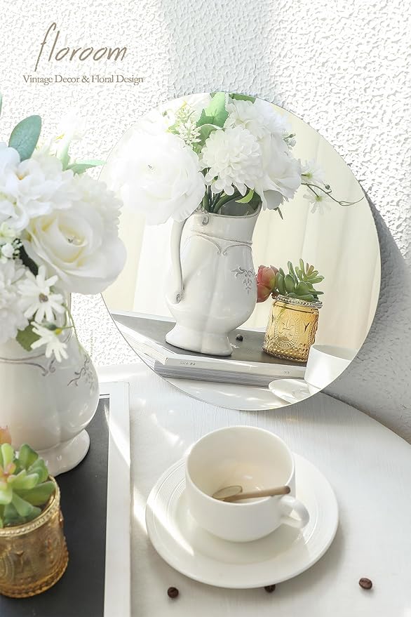 Floroom 12pcs 12 Inch Round Mirrors for Table Centerpieces, Trays, Plates, Weddings, Baby Showers, and Party Decorations