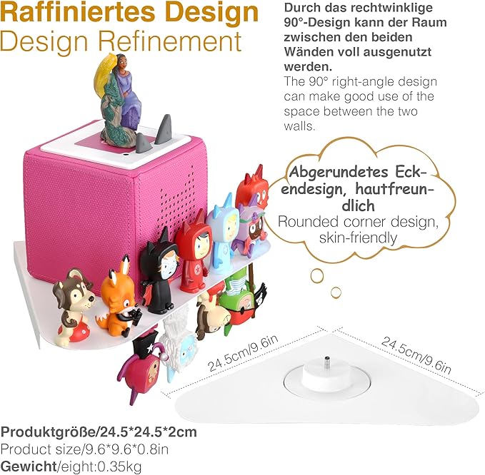 Heart Tonie Storage Display Shelf for TonieBox, Tonie Figure – Fully Magnetic Storage Solution for 30–38 Tonies Characters, Designed for Kid's Room Decorations and Gifts