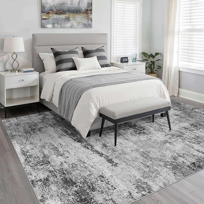 8x10 Area Rugs Living Room: Washable Large Abstract Neutral Modern Soft Rug Stain Resistant Indoor Floor Non-Slip Accent Carpet for Bedroom Nursery Playroom Dining Room Office Dorm Home House Decor