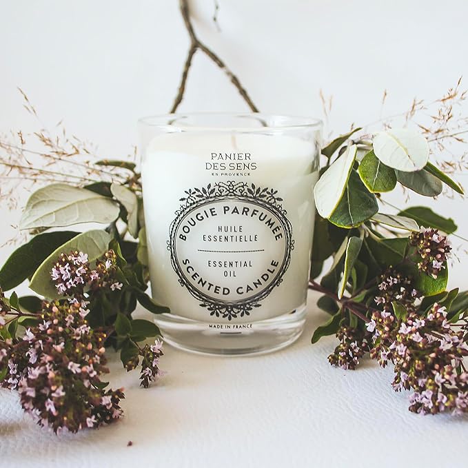 Panier des Sens Verbena Candle - Hand-Poured in Provence, France - Long Lasting Scented Candles up to 55 Hours Burn Time - Verbena Scented Candle - 100% Natural Cotton Wick - 6.3 oz Decorative Candles