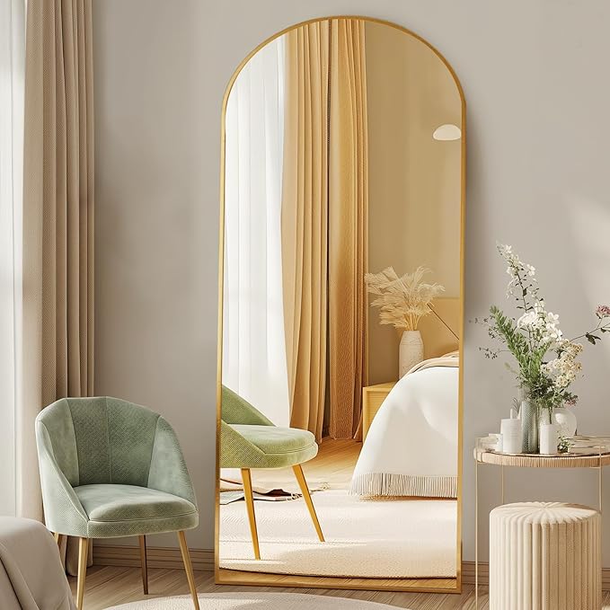 NEWBULIG Full Length Mirror, Full Body Floor Mirror with Aluminum Alloy Thin Frame, Wall or Standing Mirror for Bedroom, Living Room, Dressing Room