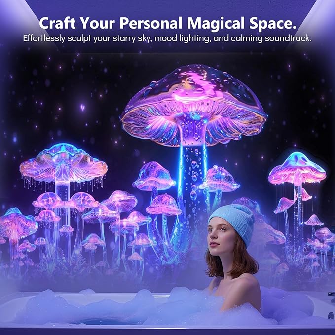 Rossetta Galaxy Projector Star Projector, 3D Projector for Bedroom with 60 Scene Modes, Bluetooth Speaker & Remote Control, Planetarium Projector for Living Room, Home Decor, Gifts for Kids, Adult
